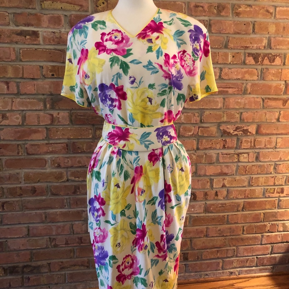 Circa 1990 La Griffe Ausoni SA silk dress, Sz 8
